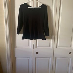 Ann Taylor medium peplum top in black. A classic!!